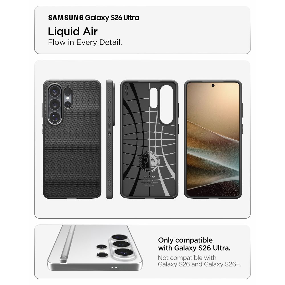 Чехол Spigen Liquid Air для Samsung Galaxy S26 Ultra Matte Black