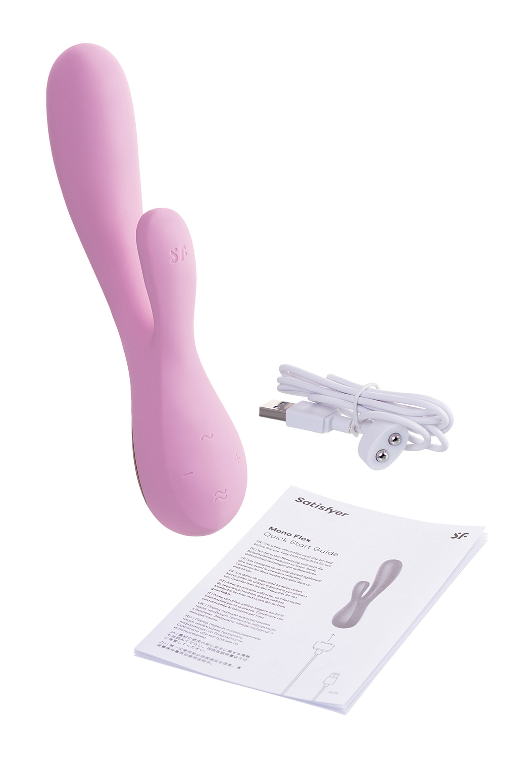 Вибромассажер Satisfyer Mono Flex с возможностью управления через приложение розовый 20 см