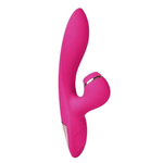 Розовый вибратор-кролик с вакуумной стимуляцией 5’’ Silicone Suction Kiss - 20,3 см. (Цвет: розовый)