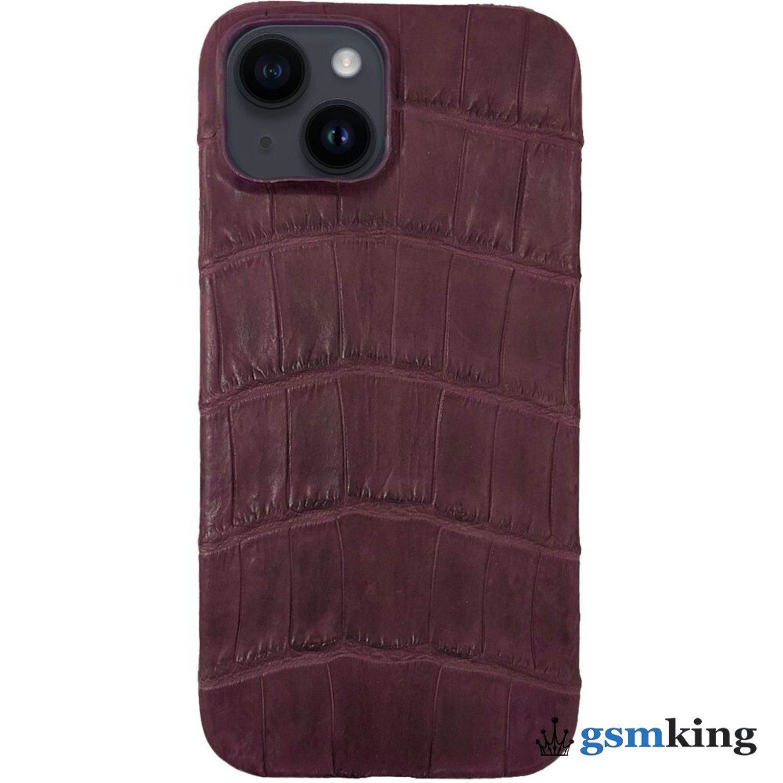 Leather Case for iPhone 14 Croco Red (Красный крокодил)