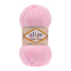 Беби бест (Baby best) пряжа Alize 10% бамбук 90%акрил 5х100г/240м 185 Св. розовый