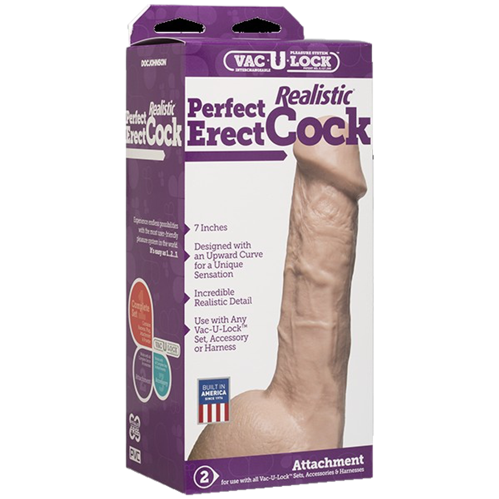 Реалистичная насадка. Харнесс Vac-U-Lock™ - 7 Realistic Perfect Erect Cock - Van