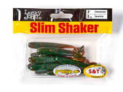 Виброхвосты съедобные LJ Pro Series SLIM SHAKER 3in (7,6 см), цв. 085, 9 шт.