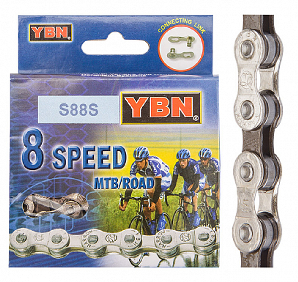 Цепь S88S 1/2"х3/32" 8 скоростей кассет,110 звеньев в инд.упаков., арт 570083