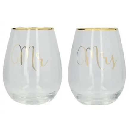 Kitchen Craft Набор из 2 бокалов для вина Mr & Mrs 590 мл EAN 5050993320949