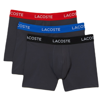 Мужские спортивные боксеры Lacoste Striped Waist Microfiber Trunk 3P - серый
