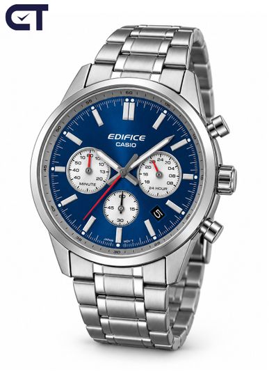 CASIO EFR-575D-2ADF EDIFICE мужские наручные часы — стальной хронограф с синим циферблатом
