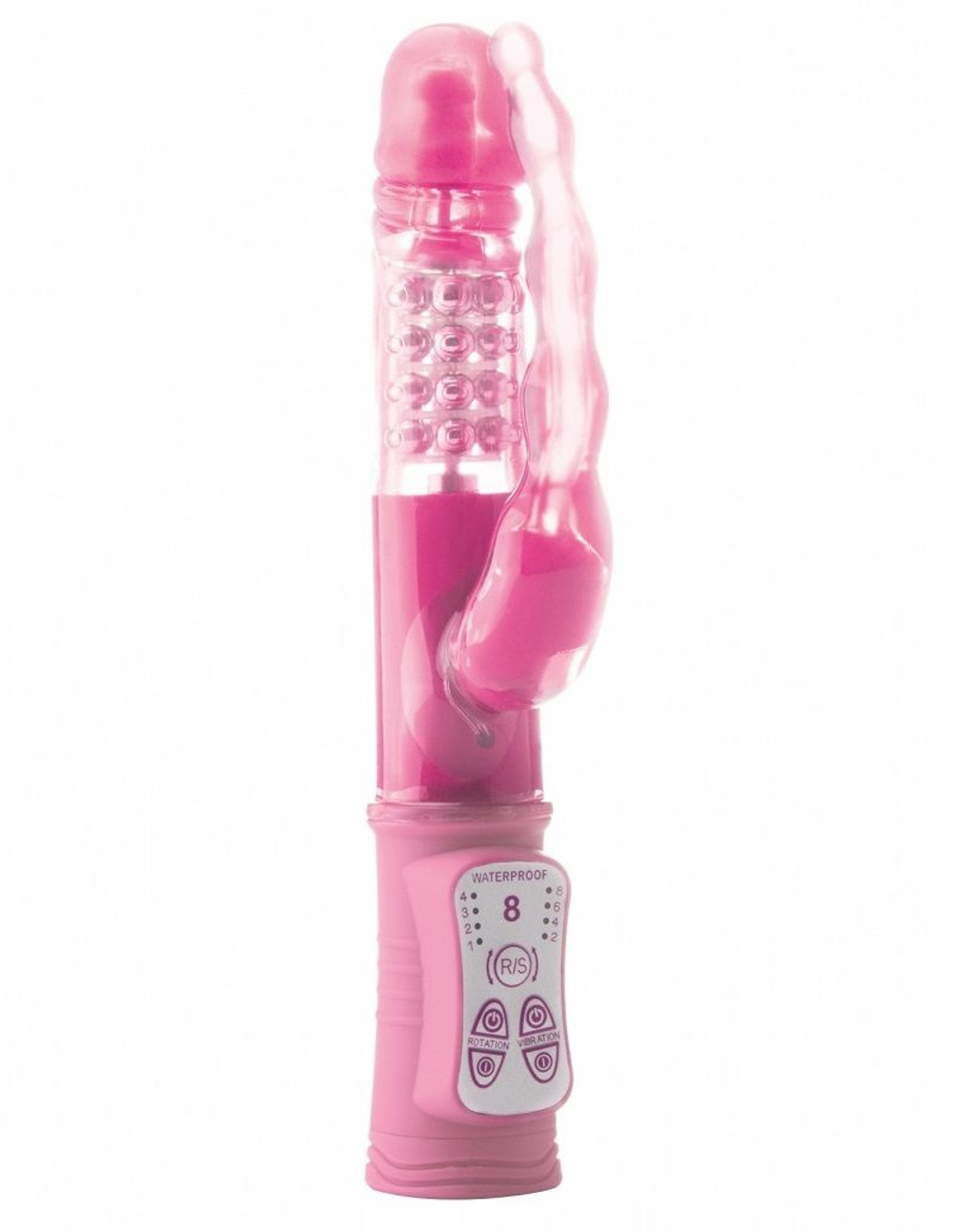 Розовый анально-вагинальный вибратор Vibro Bead - 22,6 см. (Цвет: розовый)