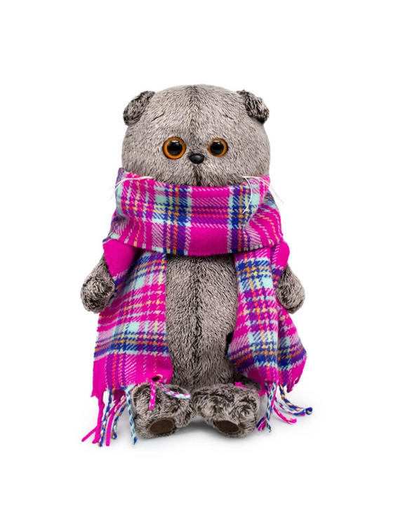 Мягкая игрушка Басик в ярко-розовом шарфе 22 см Ks22-246