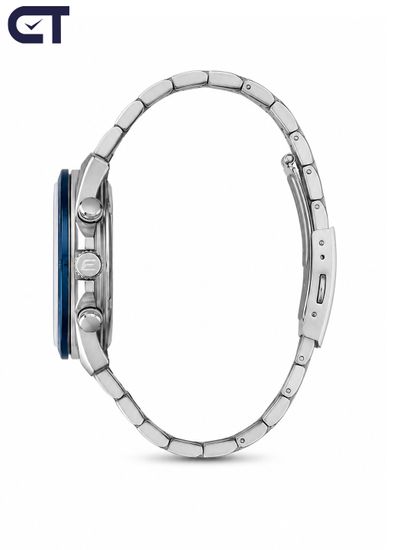 CASIO EQS-920DB-2AVUDF EDIFICE мужские наручные часы — крупный солнечный хронограф с синим циферблатом