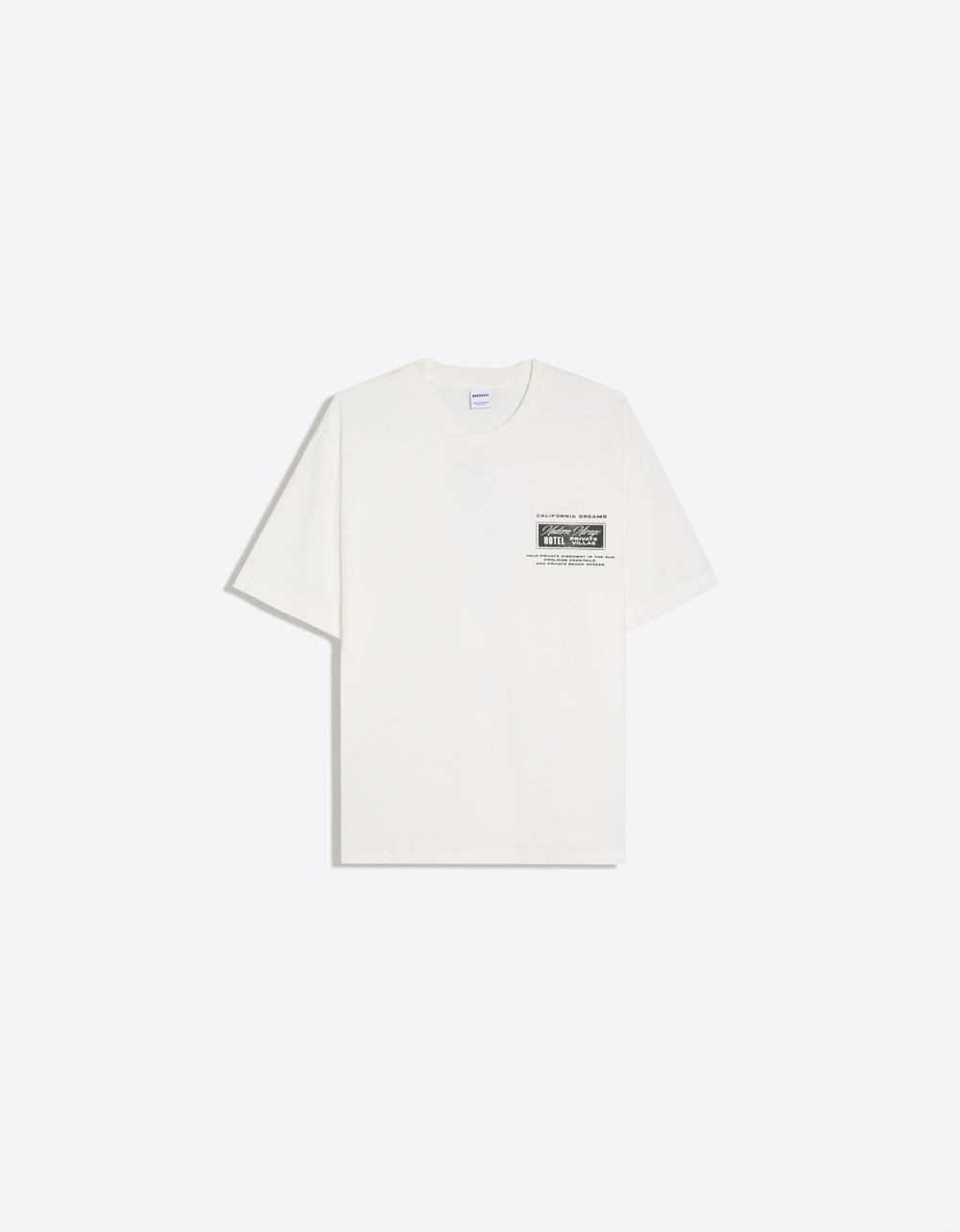 Мужская футболка boxy fit с принтом, арт. 2550/734 - BERSHKA