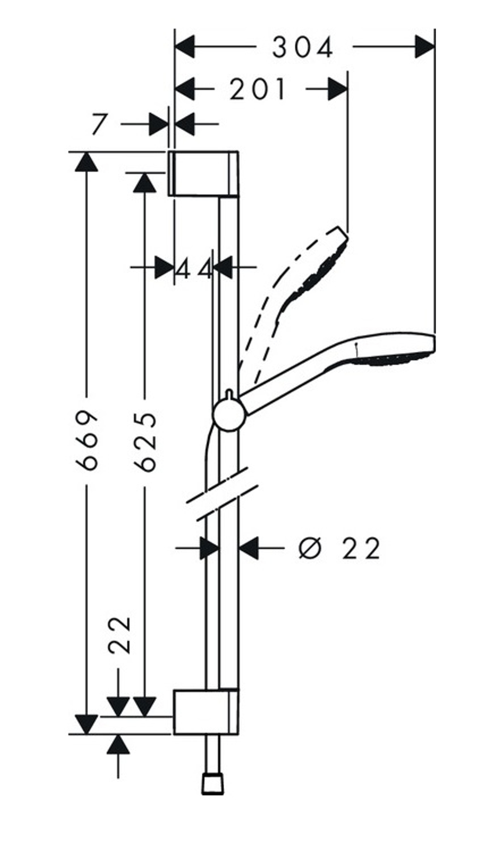 Душевой набор Hansgrohe Croma Select S Multi 0.65м (26560400)