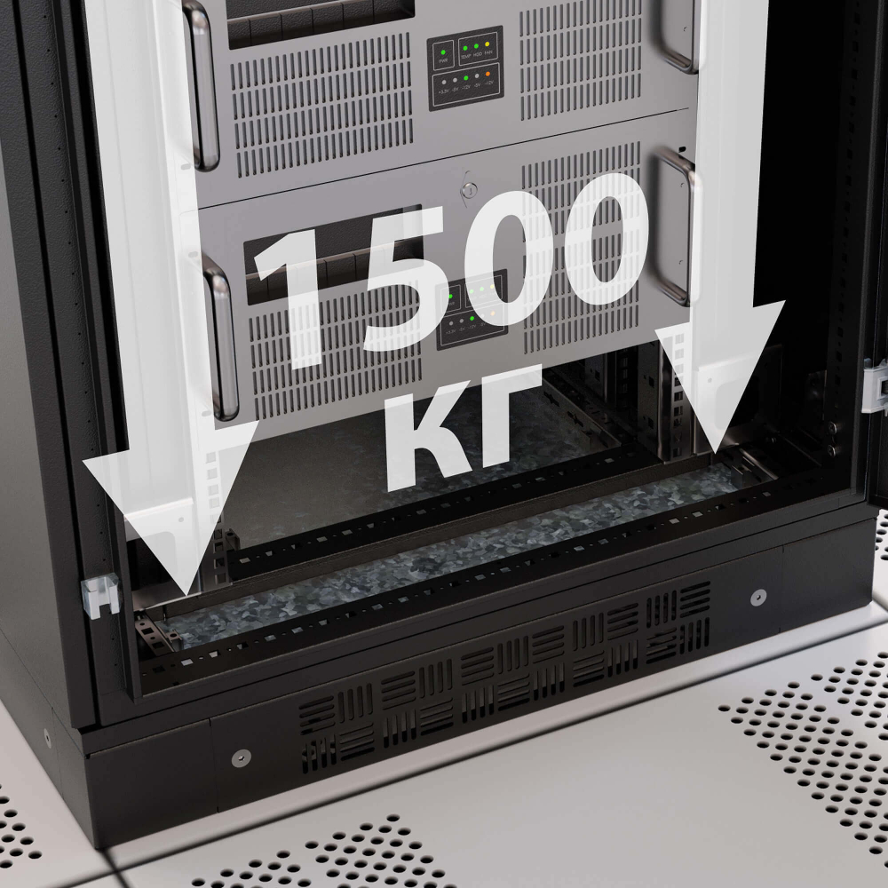 Напольный 19" IT-корпус ДКС серии CQE 42U 800х2000х1000, двери перфорированная+перфорированная, панели для крыши, кабельный ввод,RAL7011/7035
