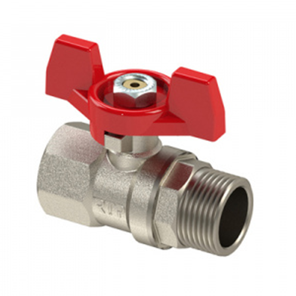 Кран шар латунный 1/2" вн/нар PN25 ручка бабочка (25822) Кран шар латунный 1/2" вн/нар PN25 ручка бабочка (25822)