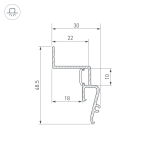 Профиль STRETCH-SHADOW-2000 BLACK (A2-CONTOUR-PRO) (Arlight, Алюминий)