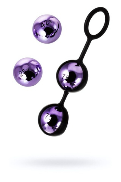 Набор тяжелых вагинальных шариков Pleasure Balls Set A-Toys (Цвет: фиолетовый перламутр с черным)