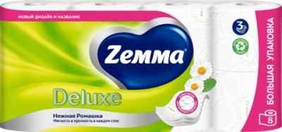 Zewa Туалетная бумага Deluxe Ромашка 8р