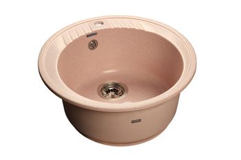 GRANFEST Мойка мрамор RONDO GF-R--520   D=520 мм   светло-розовый  арт.GF-