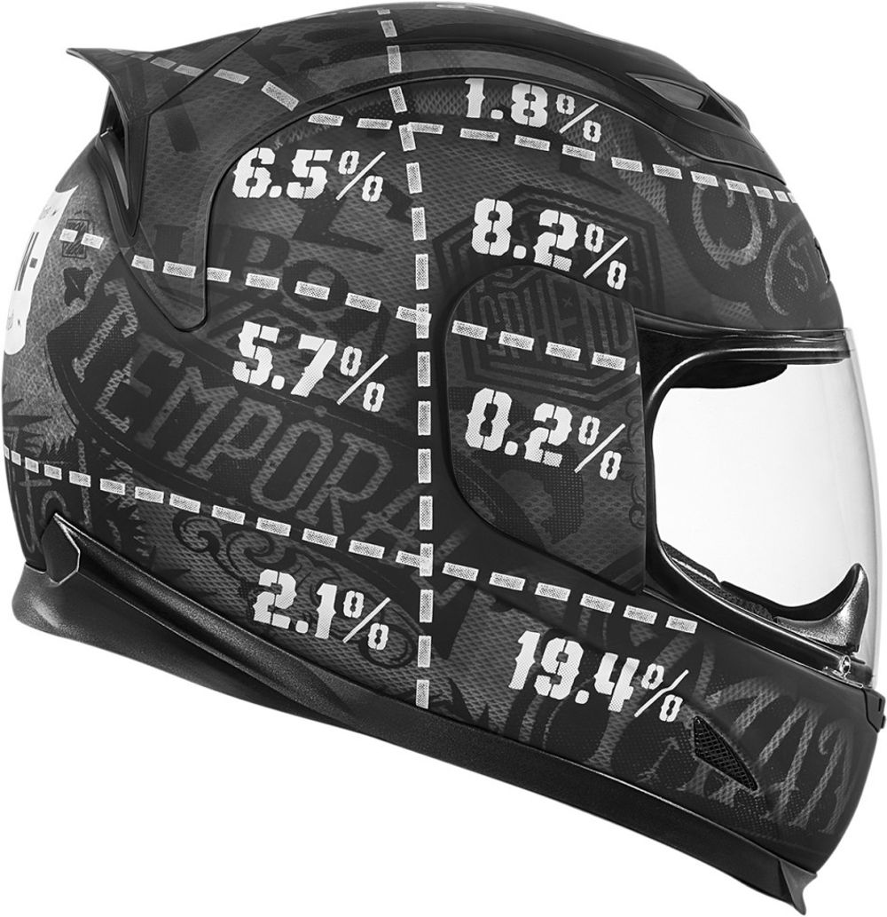 Мотошлем - ICON AIRFRAME STATISTIC (черный)