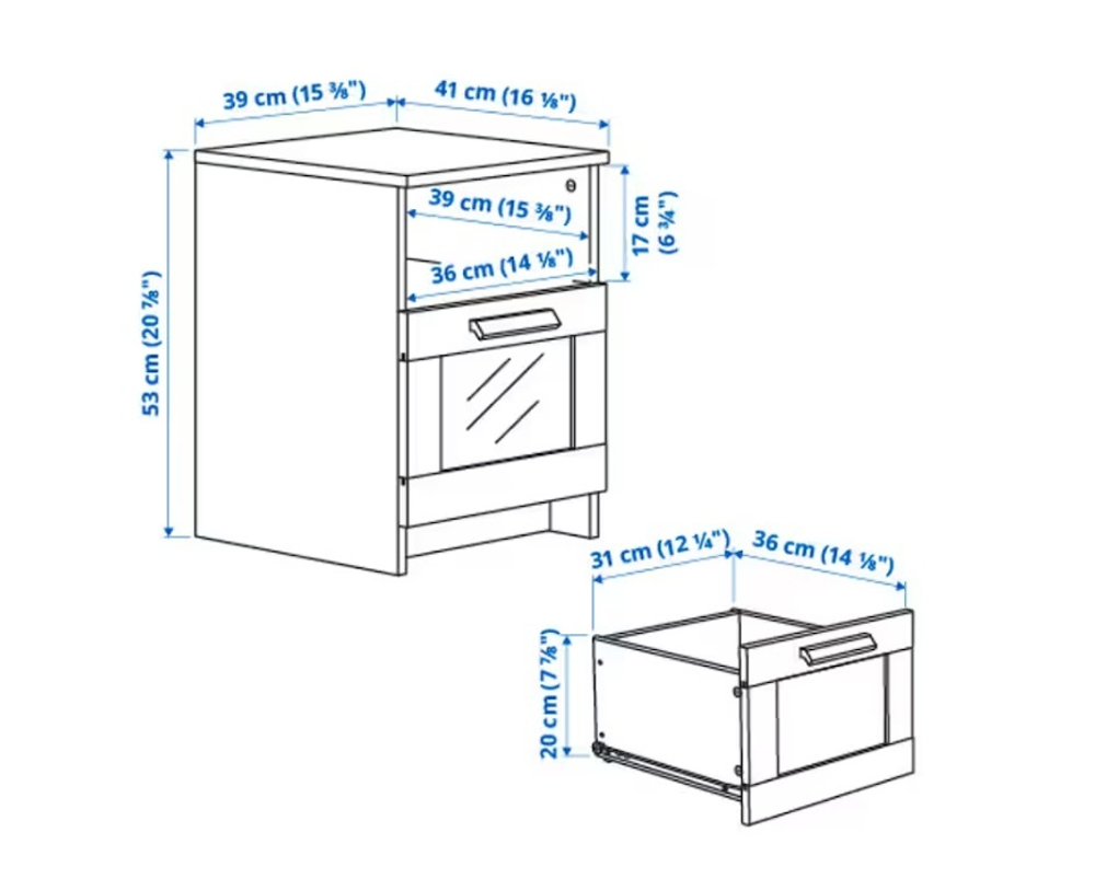 Тумба прикроватная Ikea Brimnes, белый