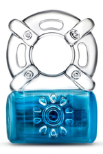 Синее эрекционное виброкольцо Pleaser Rechargeable C-Ring