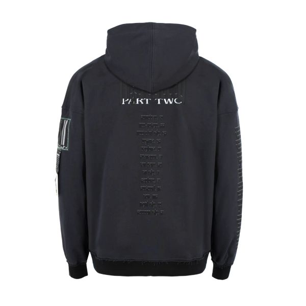 Худи zip Part-Two:Dark Two-Tone Distressed черное - фото 2
