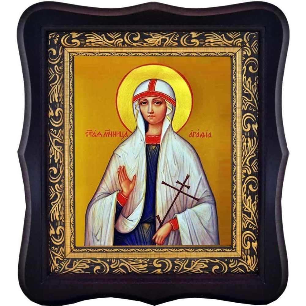 Агафия (Агата) Панормская (Палермская) Сицилийская Святая мученица. Икона на холсте.