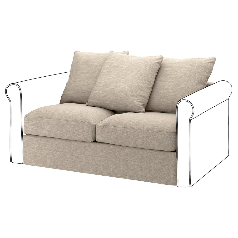 IKEA GRÖNLID  (ИКЕА ГРЁНЛИД)  -  Чехол на секцию 2-местную - Хилларед бежевый