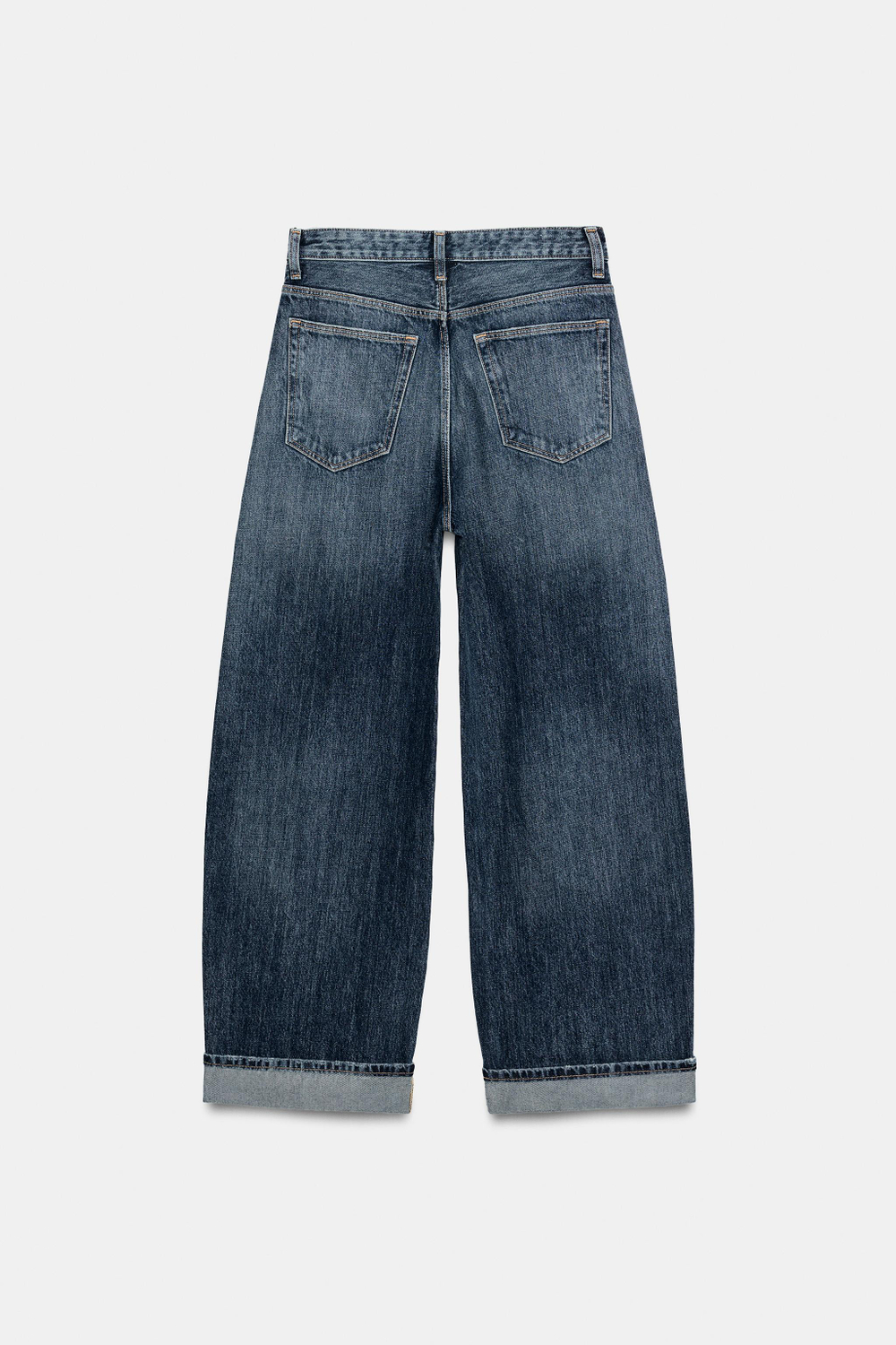 ДЖИНСЫ TRF BAGGY FOLDED СО СРЕДНЕЙ ПОСАДКОЙ — ZARA