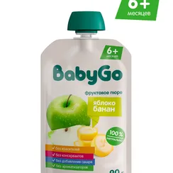 Пюре BabyGo Яблоко-банан с 6 мес 90 г