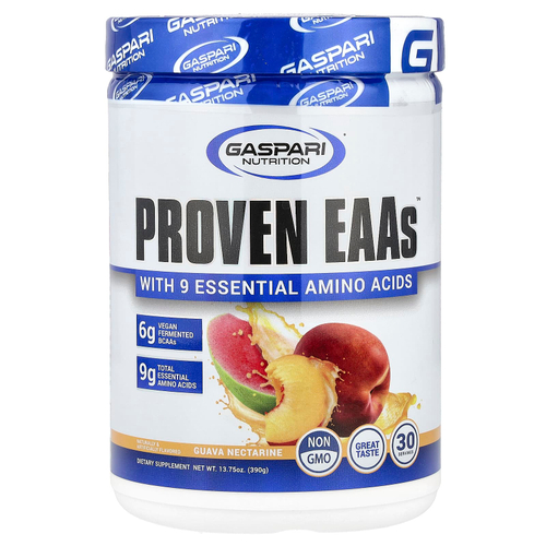Gaspari Nutrition, Proven EAAs™ с 9 незаменимыми аминокислотами, со вкусом гуавы и нектарина, 390 г (13,75 унции)