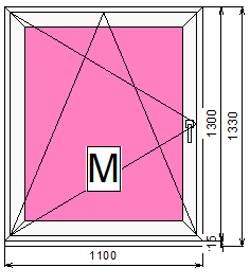 Пластиковое окно 1300 х 1100 ТермА Эко + Москитная сетка