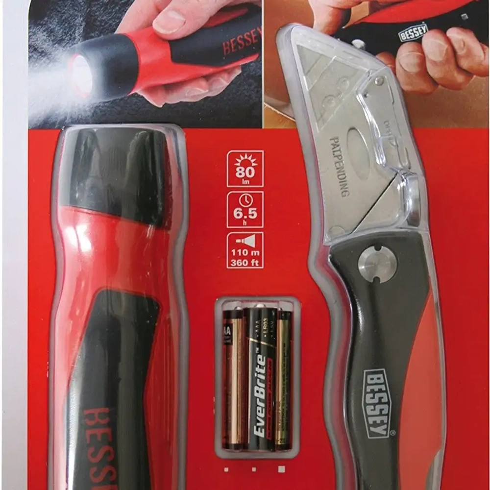 Нож складной + фонарь BESSEY DBKPH-TL-EU