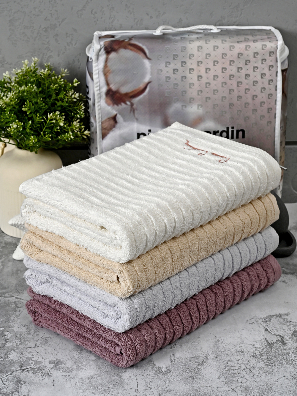 HAV00222 Набор полотенец для тела PIERRE CARDIN HOME из 4пр WAVE 70х140
