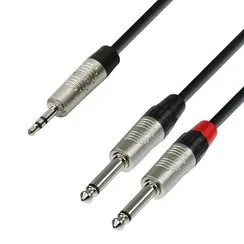 Adam Hall K4 YWPP 0600 - кабель аудио TRS (jack) stereo 3.5 mm - 2 х TRS (jack) mono 6.3 mm, 0.22 мм