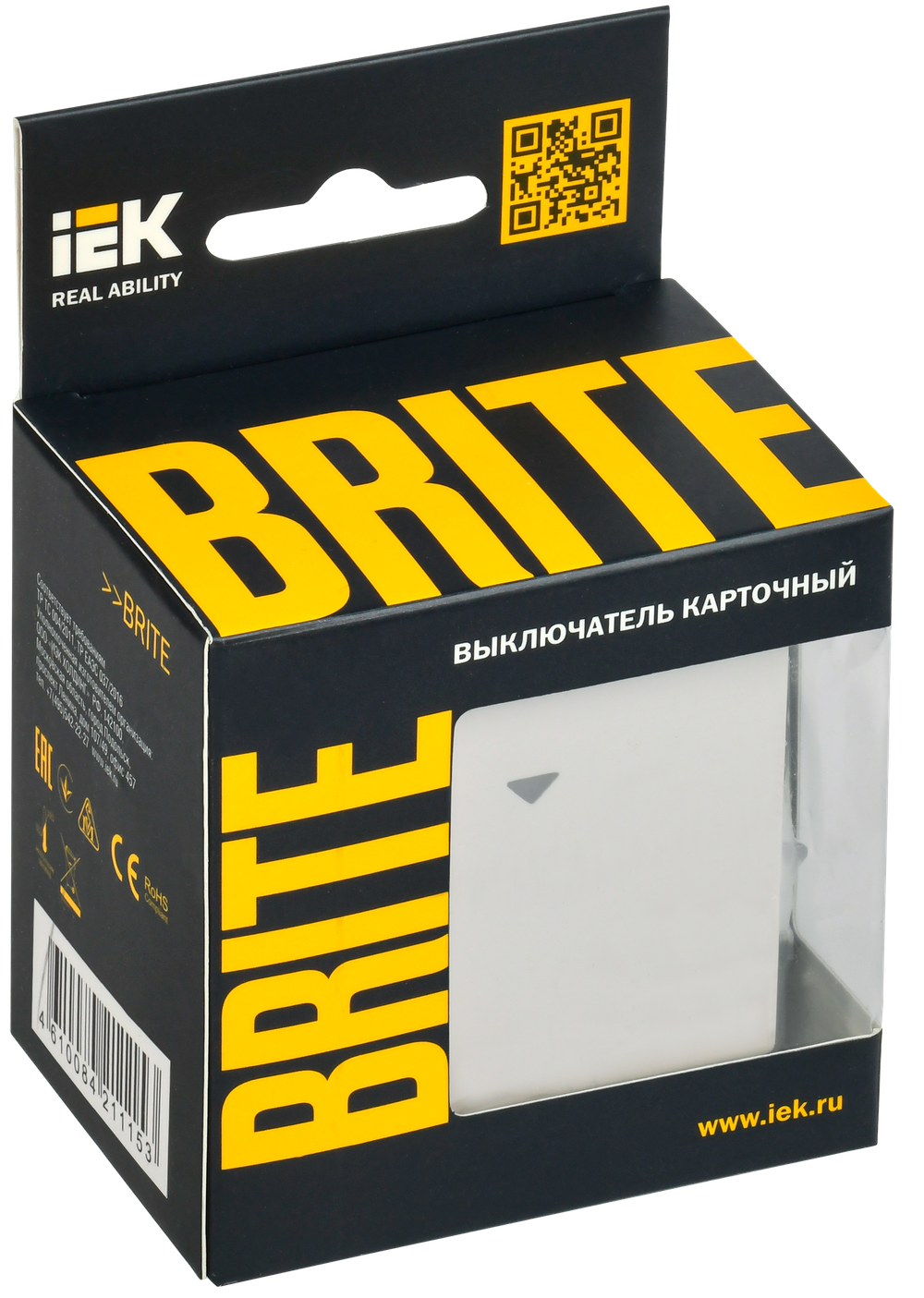 BRITE Выключатель карточный 30А ВС10-1-8-БрЖ жемчуг IEK