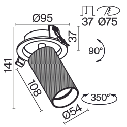 Встраиваемый светильник Technical C081CL-01-GU10-B