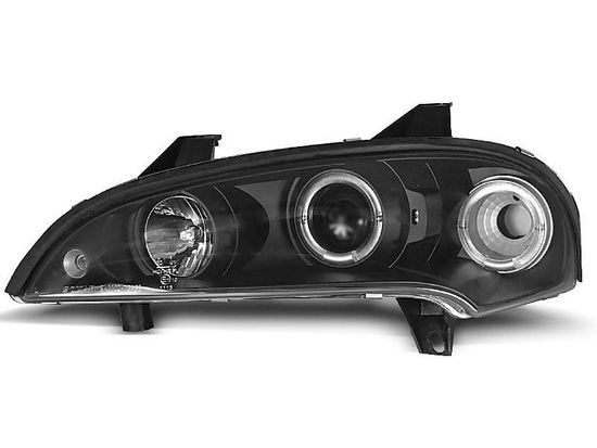 Передние фары Opel Tigra angel eyes black