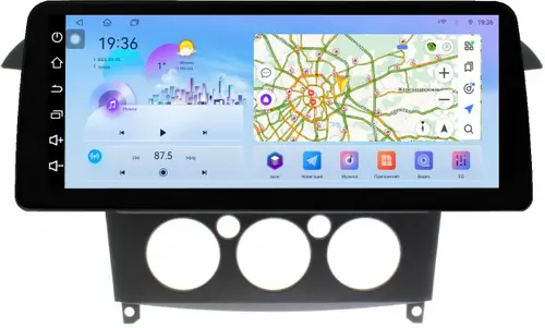Магнитола для Ford S-Max, Galaxy 2 2006-2015 (кондиционер) - FarCar S500-TS18 монитор 12.3" 2K QLED на Android 14, Быстрая, CarPlay, 4G SIM-слот