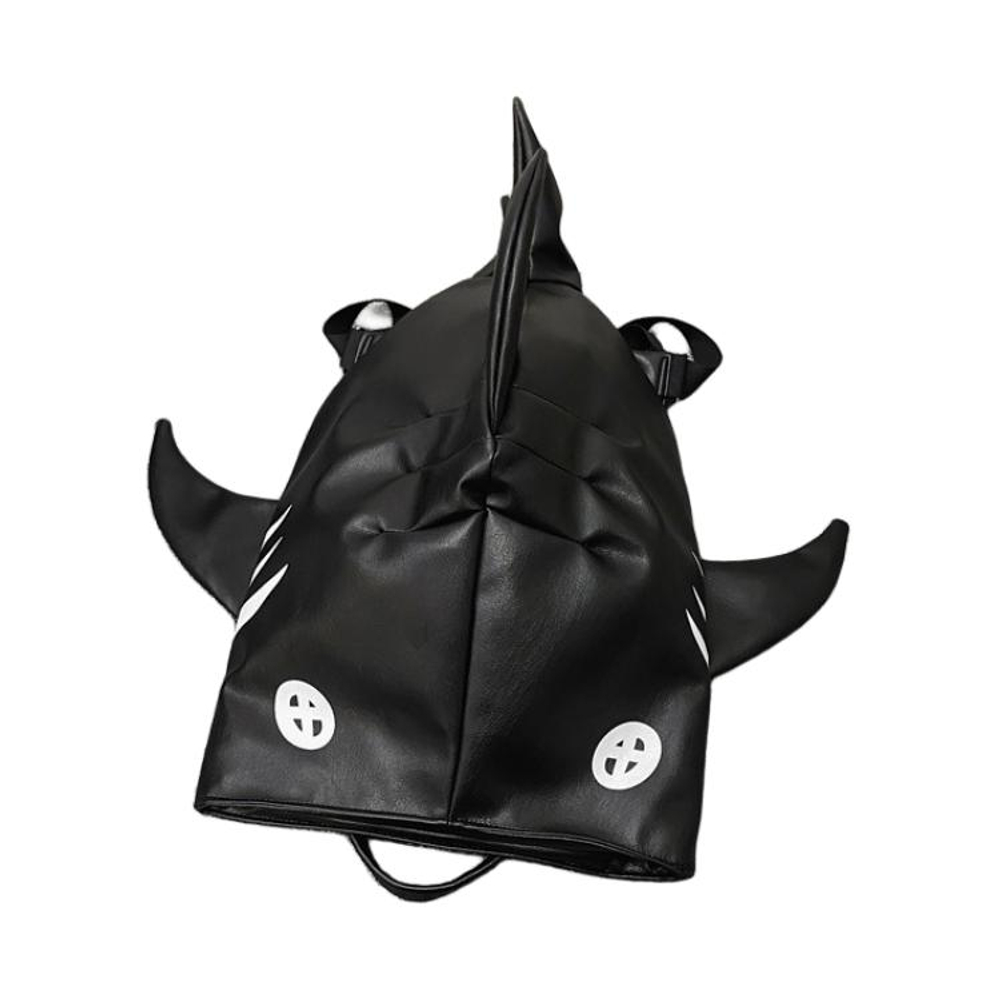 TINYAT PU Leather Backpack Large Unisex Black/White