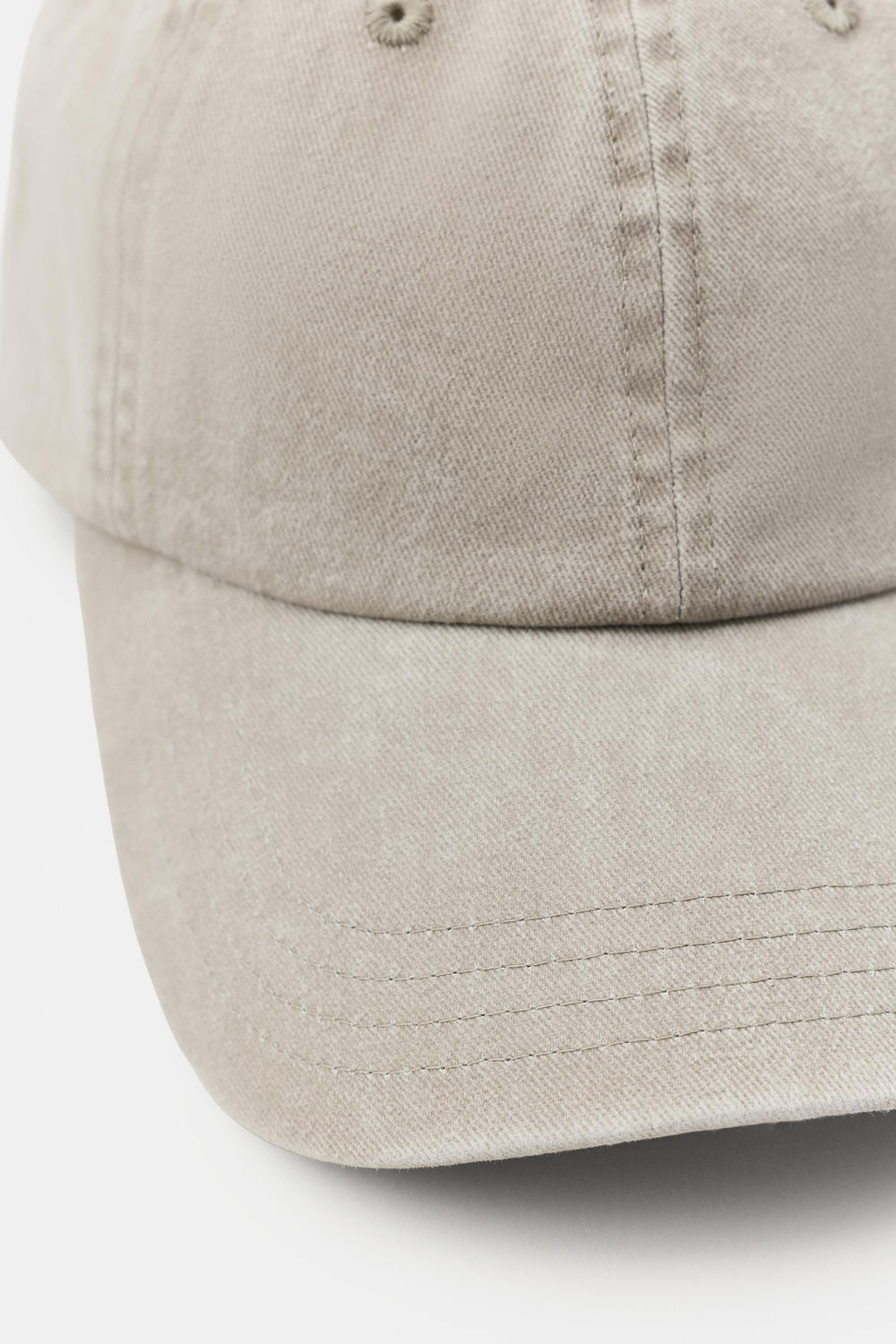 ZARA ОДНОТОННАЯ КЕПКА ИЗ САРЖИ, СВЕТЛО-СЕРЫЙ