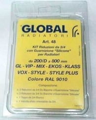 Комплект подключения радиатора Global 3/4" 7 предметов белый  10645