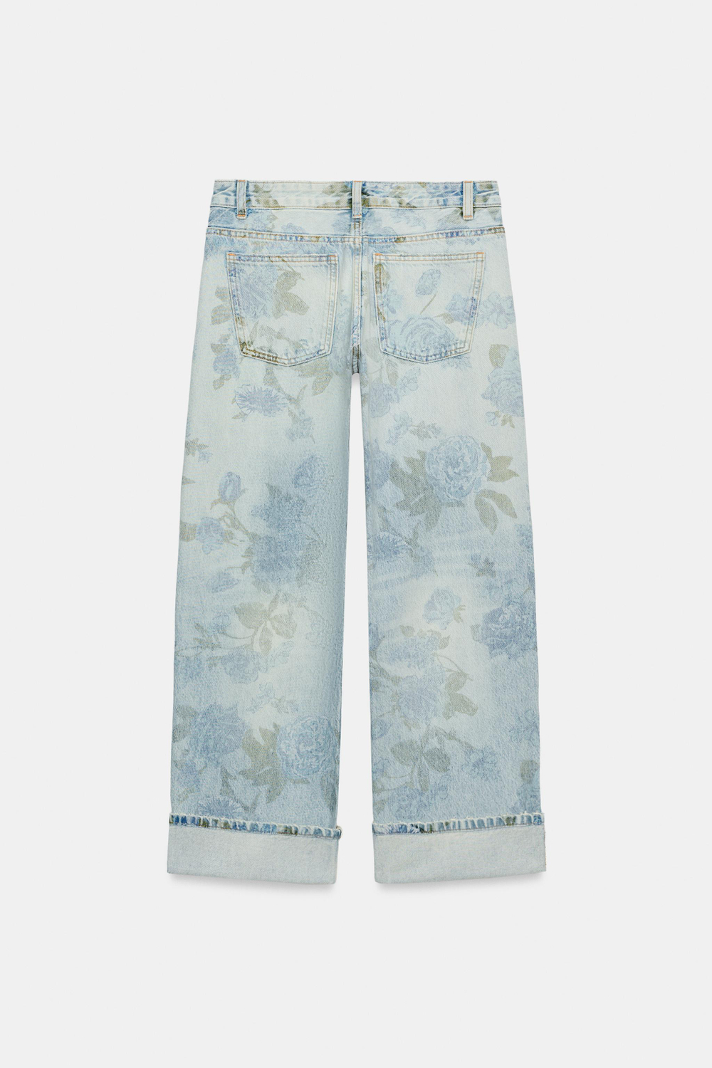 ДЖИНСЫ TRF LOOSE С НИЗКОЙ ПОСАДКОЙ И ЦВЕТОЧНЫМ ПРИНТОМ — ZARA
