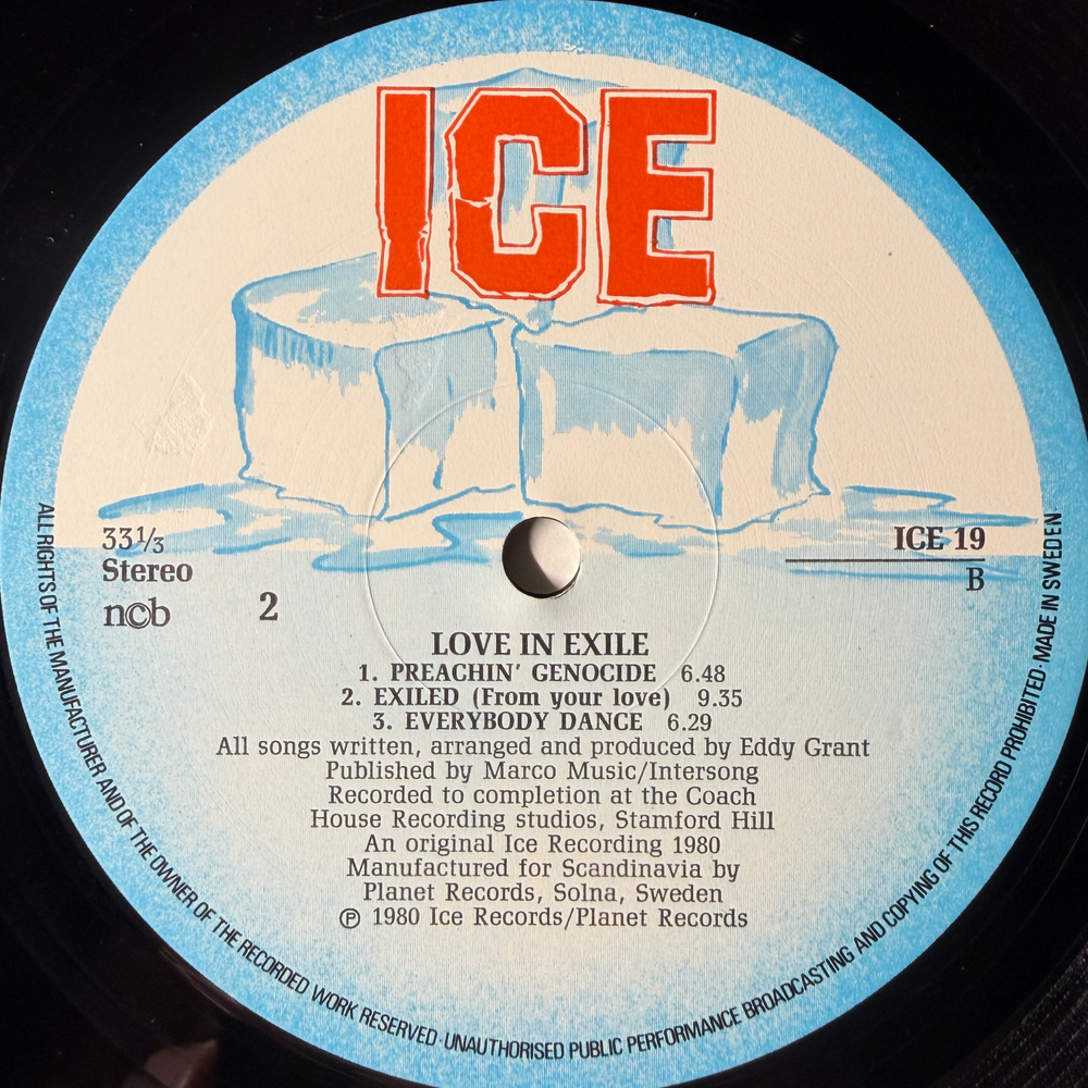 Eddy Grant ‎– Love In Exile (Швеция 1980г.)