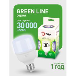 Лампа светодиодная ЭРА GREEN LINE LED POWER T70-30W-865-E27 GL 30Вт колокол холодный свет Е27 | Лампы cветодиодные POWER