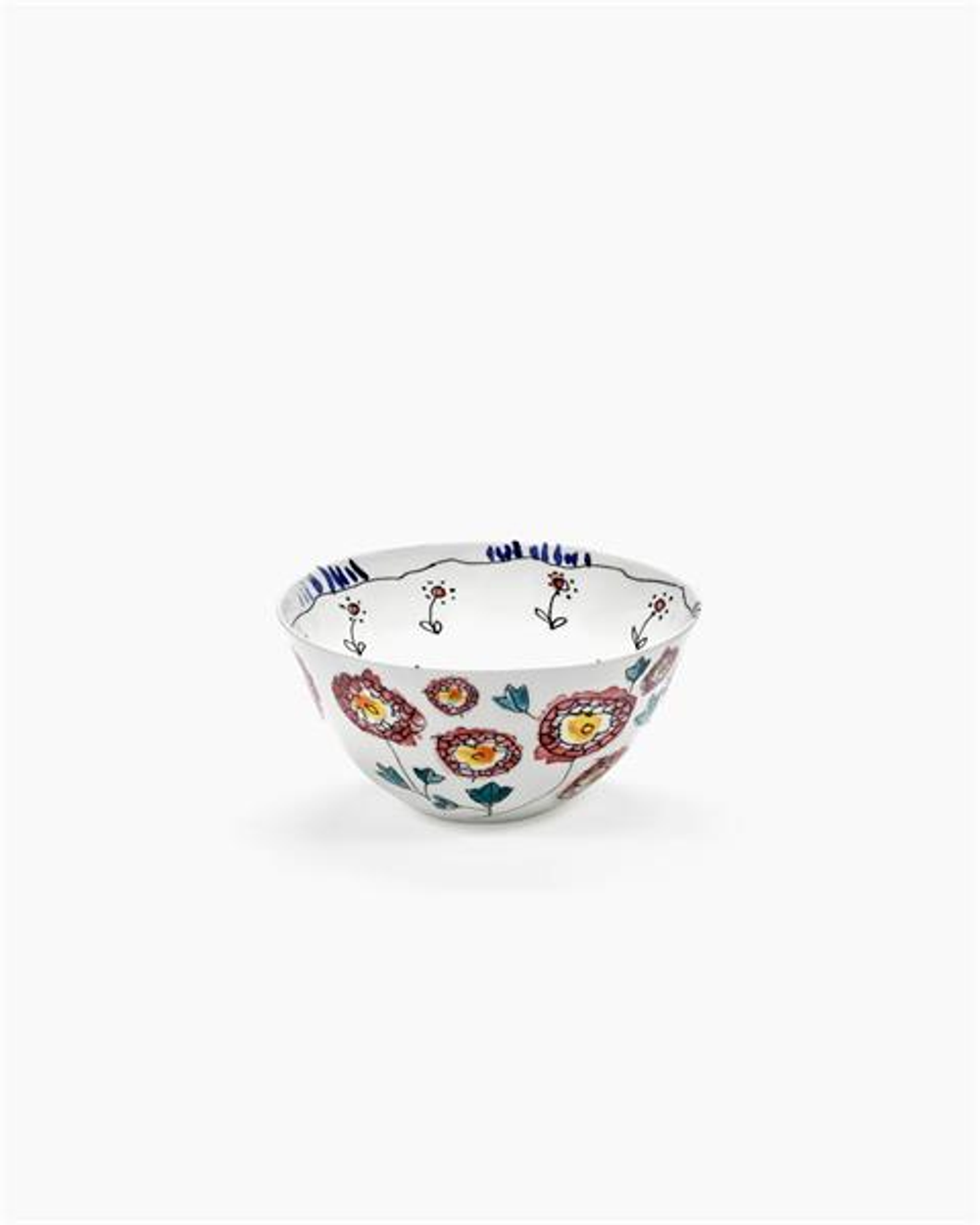 Салатник 18 см Anemone Milk Midnight Flowers