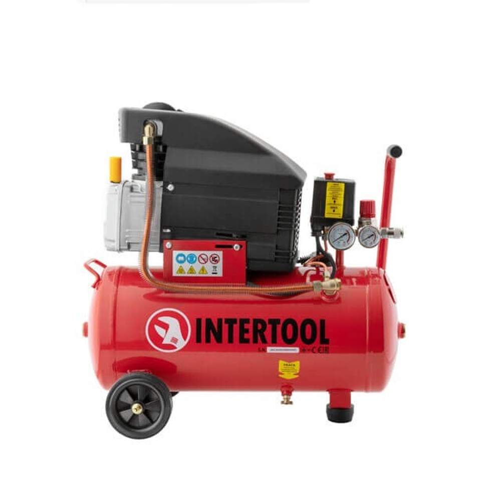 Аренда Компрессор 24 л, 1.5 кВт, 220 В, 8 атм, 206 л/мин INTERTOOL PT-0010