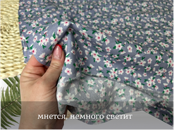 Штапель ЦВЕТЫ НА СЕРОМ