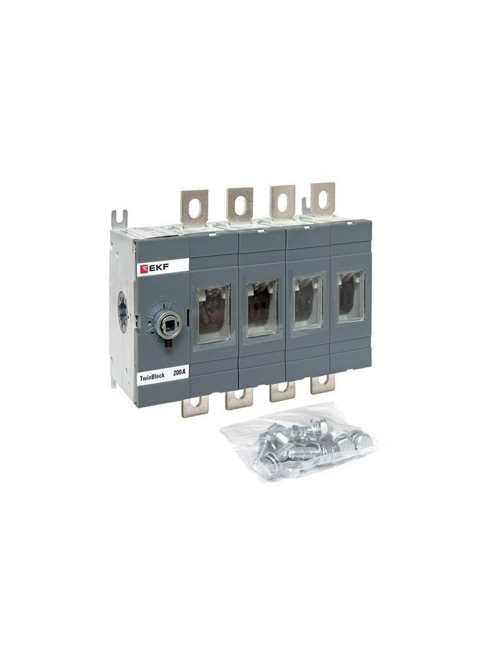 Рубильник 4п 200А без рукоятки управления TwinBlock EKF tb-s-200-4p