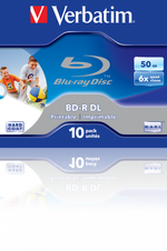 Оптический диск Verbatim BD-R DL 6x 50GB HardCoat Wide Inkjet Printable no ID, Jewel Case, 10 шт.